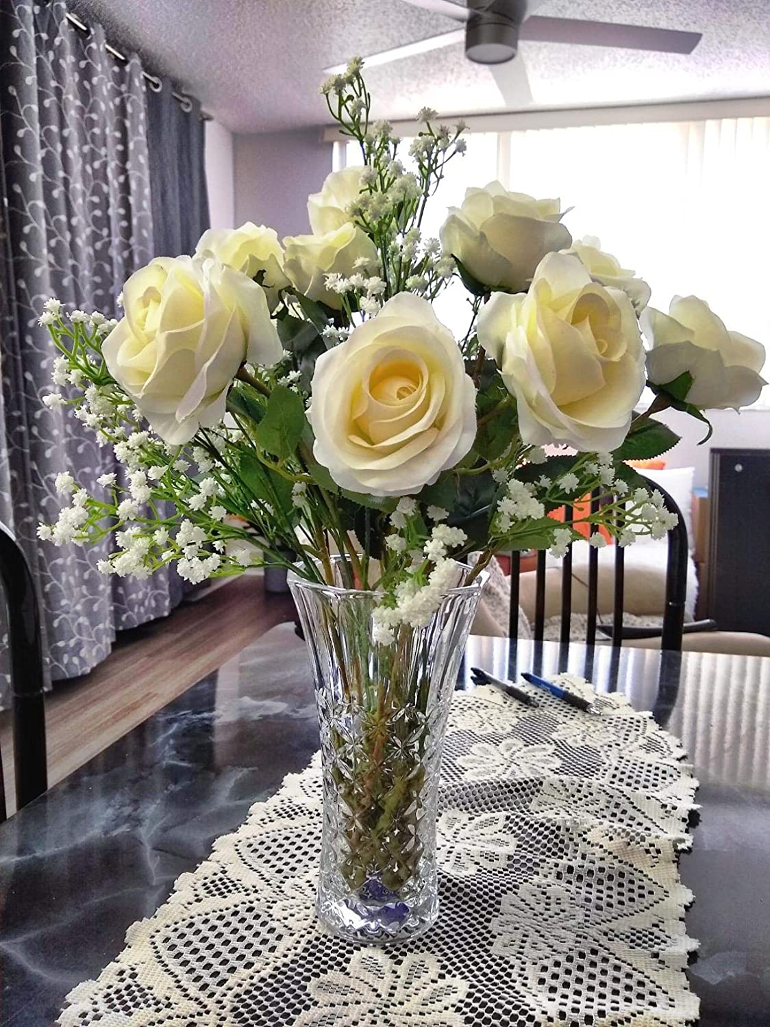 Artificial Baby Breath Gypsophila Flowers Bouquets 15 pcs Real Touch Flowers for Wedding Party DIY Wreath Floral Arrangement Home Decoration