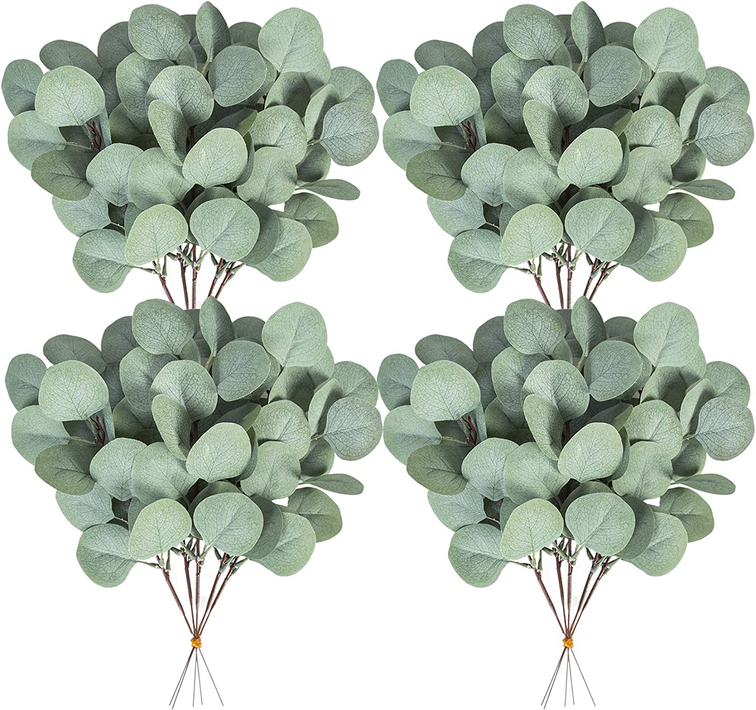 20 Pcs Fake Eucalyptus Leaves Stems Silver Dollar Artificial Greenery Stems for Home Wedding Decor Faux Eucalyptus Plant Bride Bouquet Vase Floral Arrangement