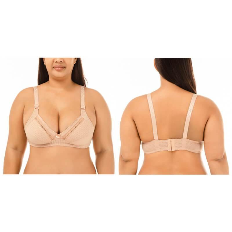 Womens Plus Size Padded Sexy Comfort Simple Pattern Push Up Lace Bra - CHALIER