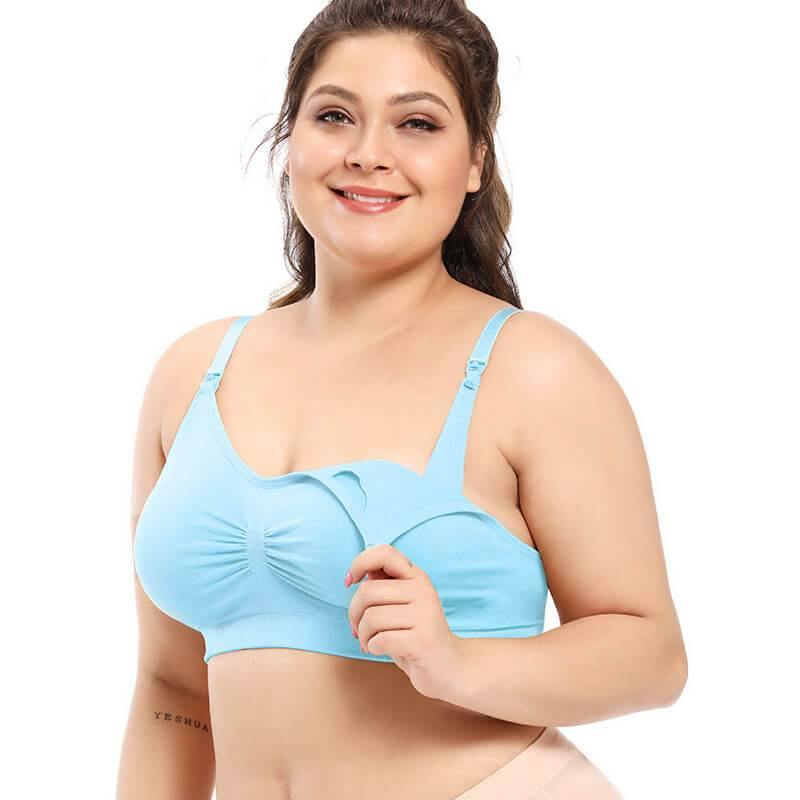 Womens Comfort Seamless Nursing Bra for Breastfeeding Wireless Maternity Plus Size Bra - CHALIER