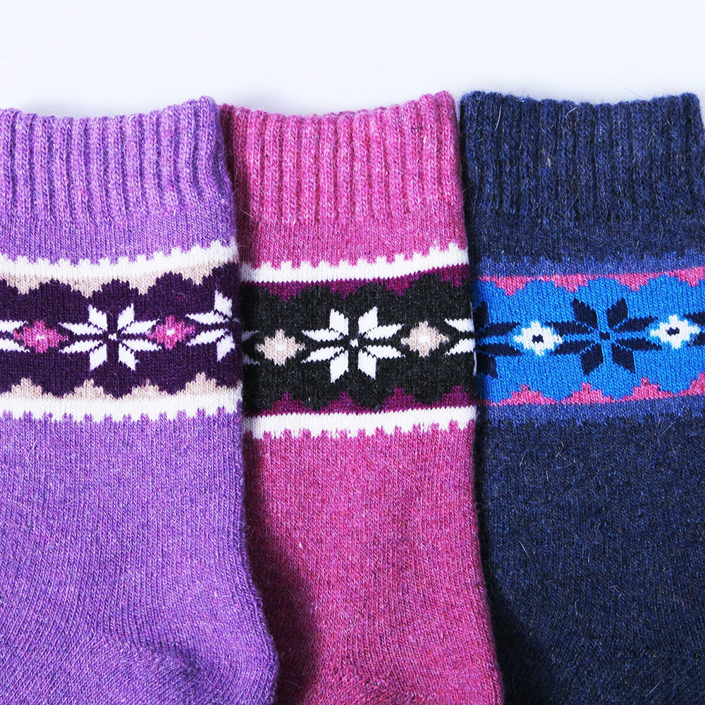 Womens Vintage Style Winter Warm Soft Thick Knit Wool Crew Socks 5 pairs