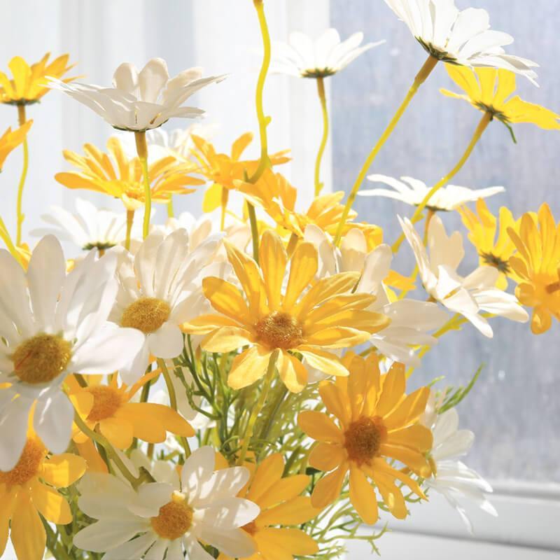 Artificial Silk Flowers Artificial Daisy Fake Wild Chrysanthemum Bouquet For Living Room Decoration Furnishings - CHALIER