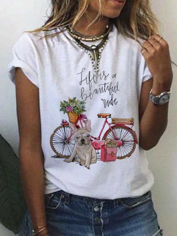 Women White Cotton Patchwork Short Sleeve Top - CHALIER