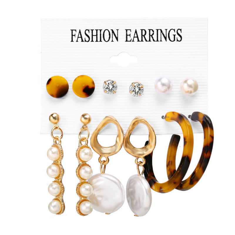 Female Hot Earrings Women Hoops Drop Earrings 12PCS Sets