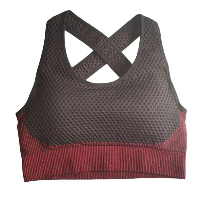 Women Running Sports Bra Beauty Back Criss Cross Sports Bra - CHALIER