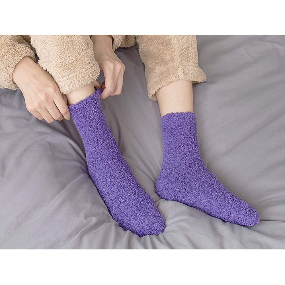 Womens Fuzzy Socks Winter Warm Fluffy Cozy Soft Slipper Socks Gifts 6 Pairs