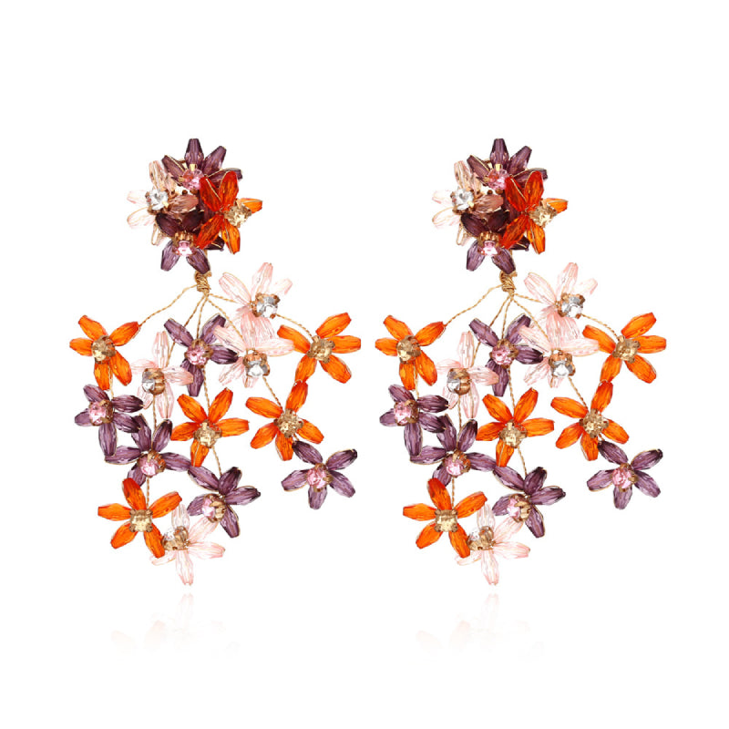 Female Fashionable Earrings Women Flower Drop Earrings