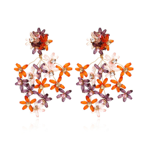 Female Fashionable Earrings Women Flower Drop Earrings