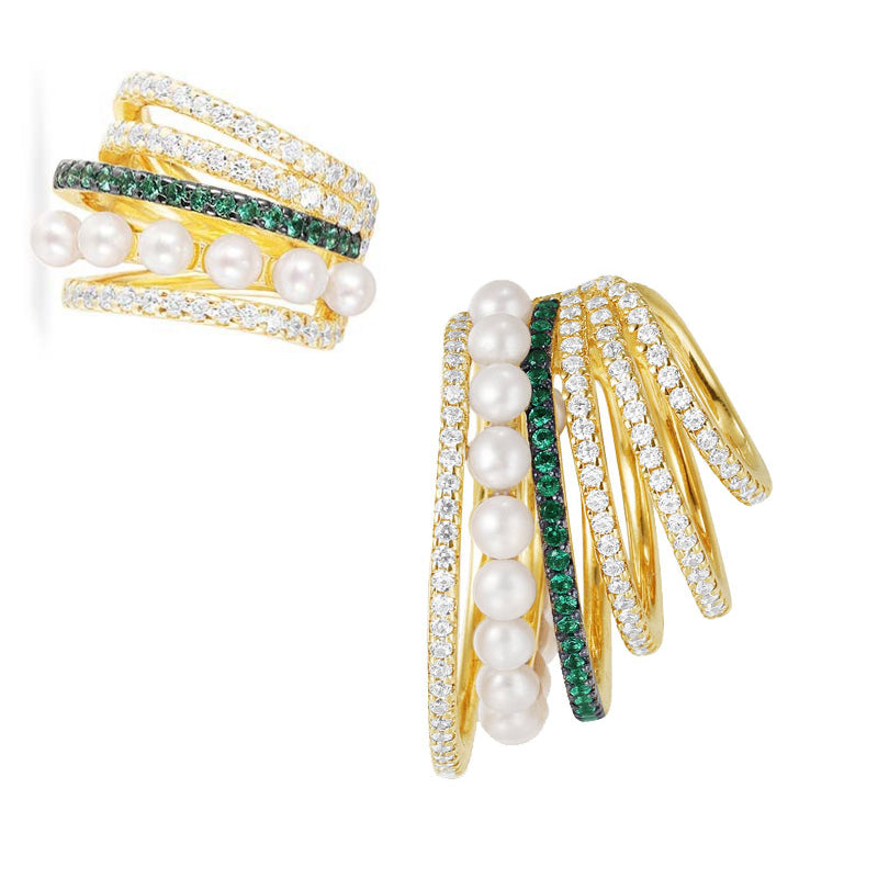 Female Fashionable Earrings 2 PCS Gold Women Wire Ea-loop