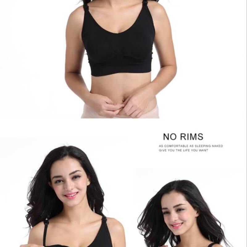 Womens Seamless Sleep Nursing Bra for Breastfeeding Clip Down Maternity Full Coverage Bra - CHALIER