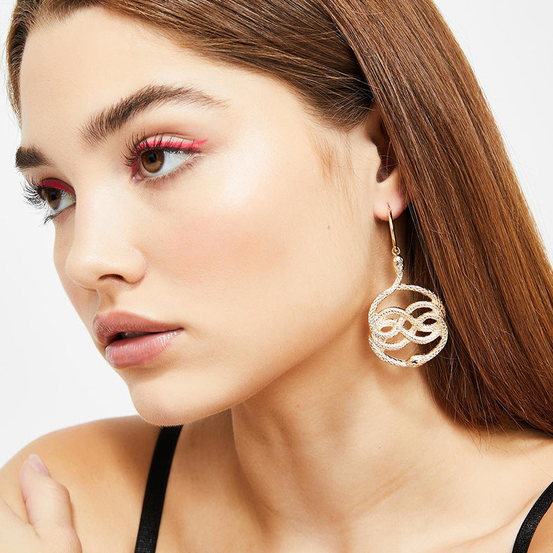 Female Design Drop Earrings Woman Snake Earrings