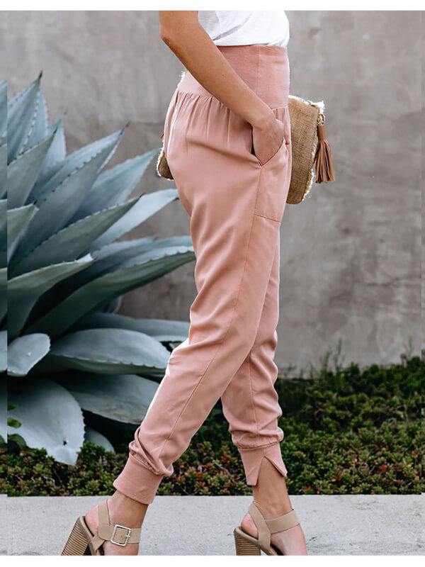 Chalier Pocketed Cotton Solid Casual Joggers - CHALIER