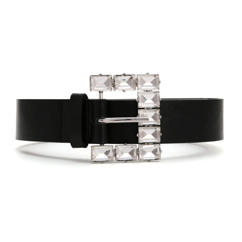 Women Design Dress Belt Fashion Square Metal Belt