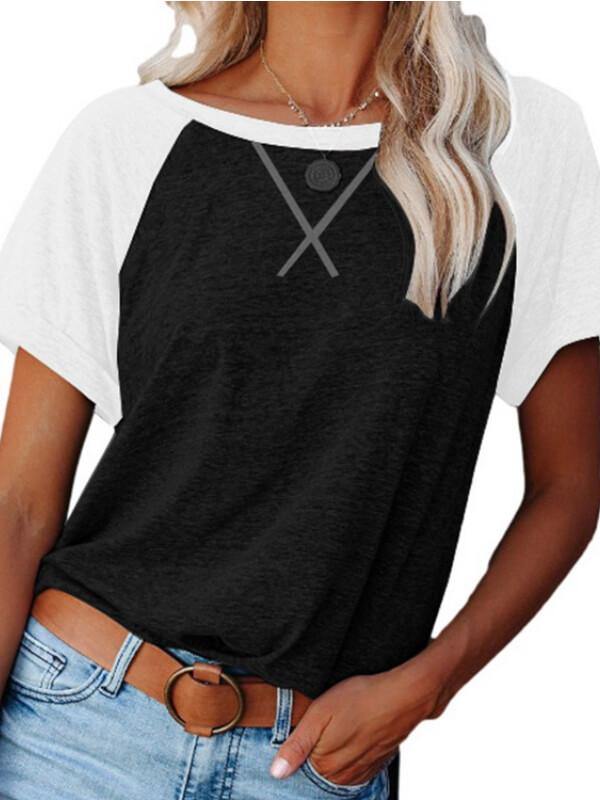 Ladies Short Sleeve Cotton-Blend Shirts & Tops - CHALIER