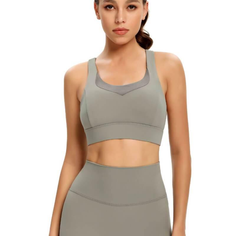 Womens Sports Bra Wireless Bra Racerback Removable Pads Workout Active Yoga Sports Bra - CHALIER