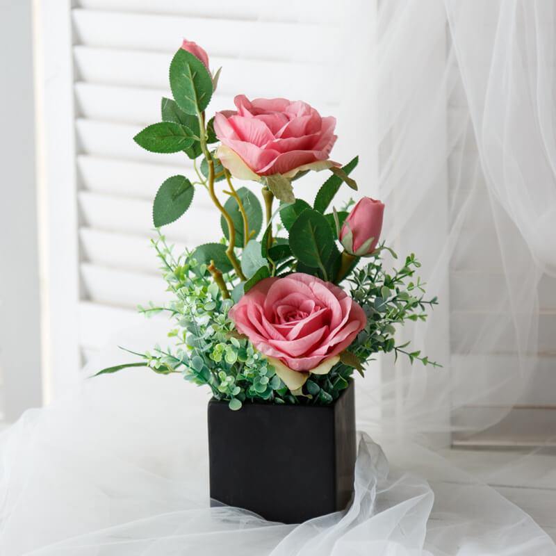 Artificial Flower Potted Fake Flower Combos For Living&Room Table Setting Decoration - CHALIER