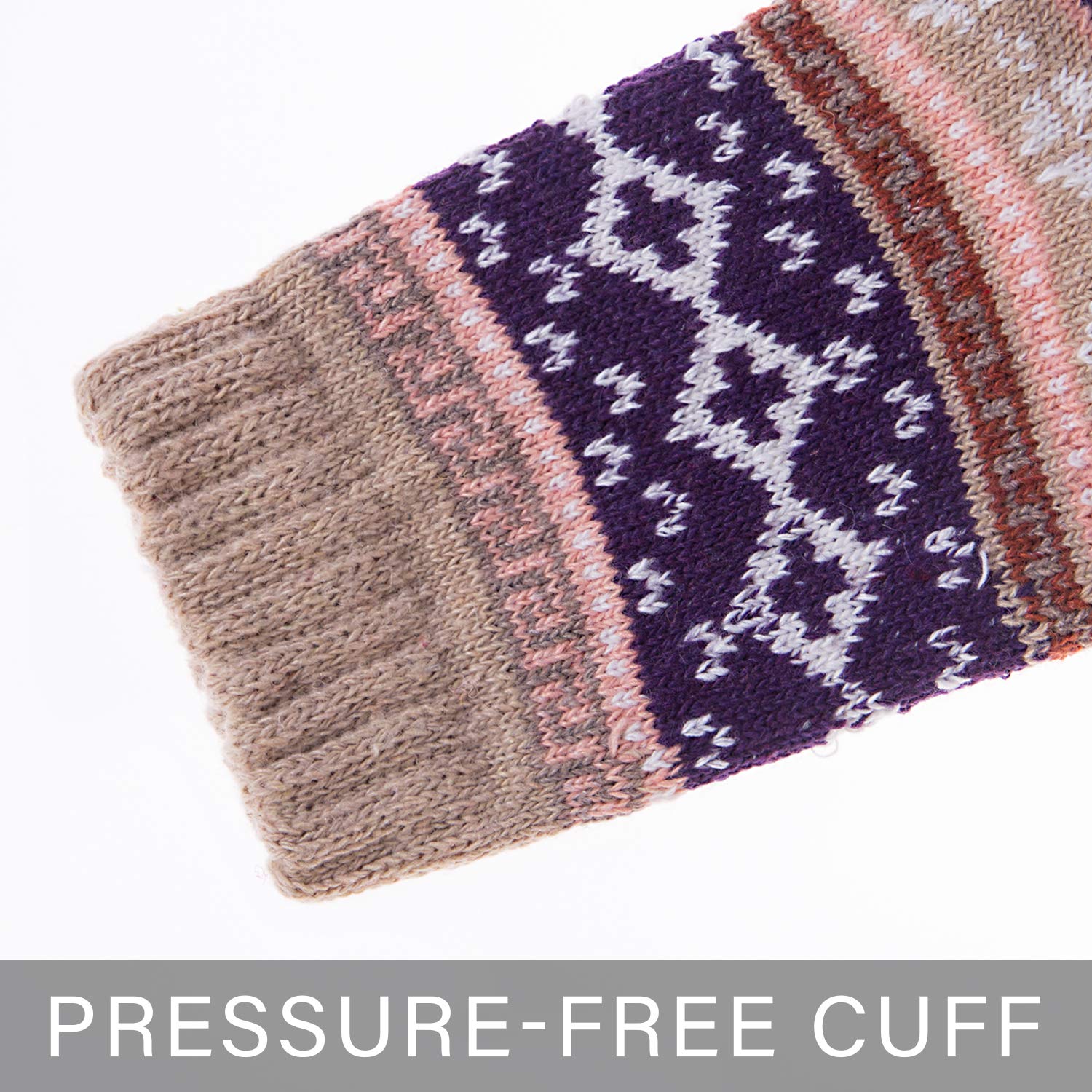 Women Winter Warm Knit Wool Casual Crew Socks 5 Pairs