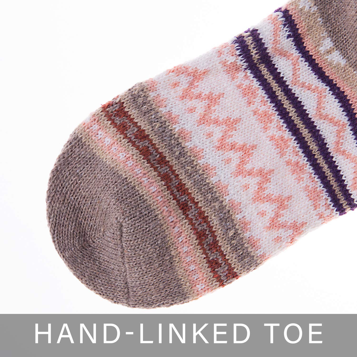 Women Winter Warm Knit Wool Casual Crew Socks 5 Pairs