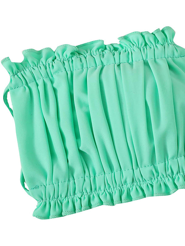 Sexy Strapless Bikini Set Soft Drawstring Two-Piece Swimsuits