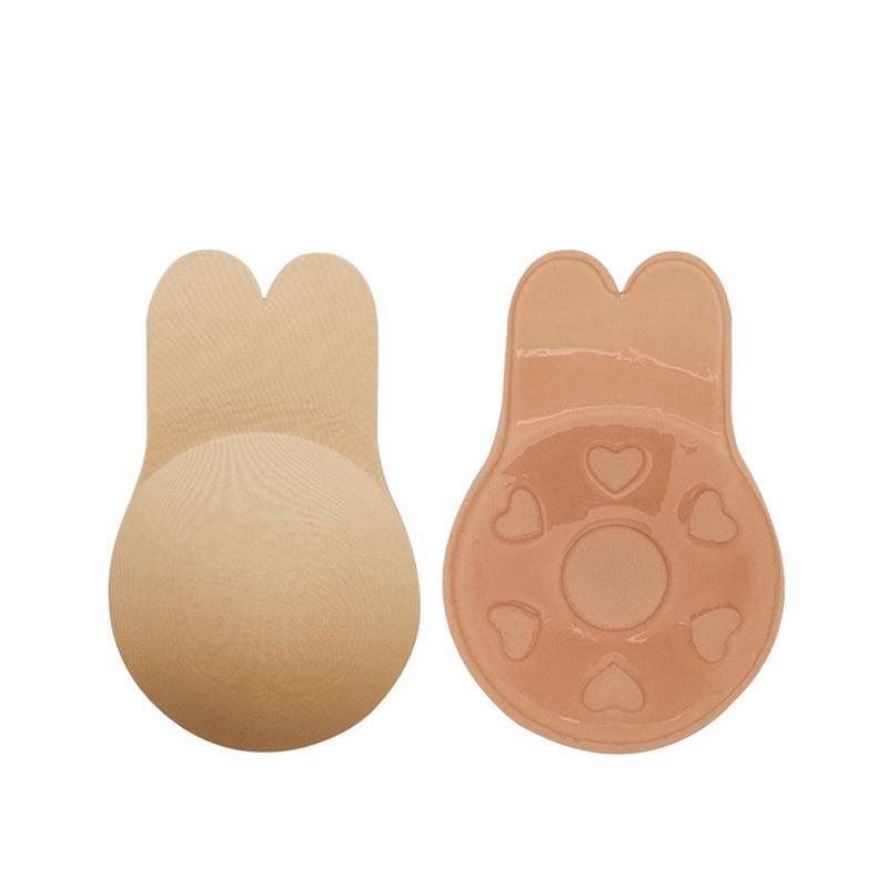 Womens Invisible Push Up Rabbit 2 Pairs Bra Backless Strapless Lifting Silicone - CHALIER