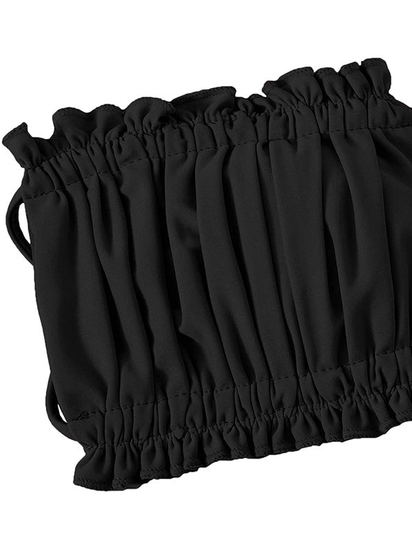 Sexy Strapless Bikini Set Soft Drawstring Two-Piece Swimsuits