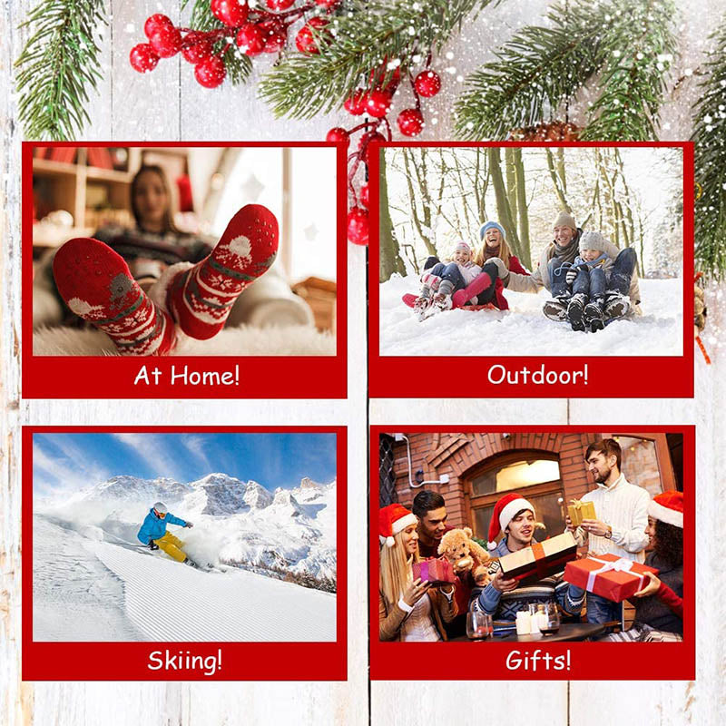 Womens Winter Slipper Socks Fuzzy Cozy Socks Christmas Gift Black/Red 2 Pairs