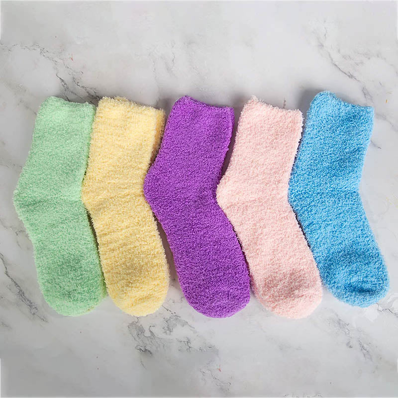 Womens Fuzzy Socks 5 Pairs Winter Cozy Fluffy Slipper Soft Socks Gifts