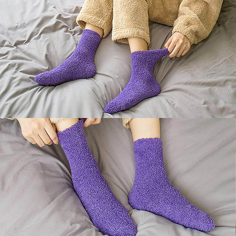 Womens Fuzzy Socks 5 Pairs Winter Cozy Fluffy Slipper Soft Socks Gifts