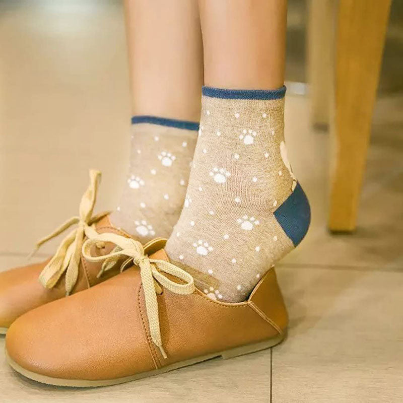 Women Cute Animal Socks Colorful Cotton Socks 5 Pairs