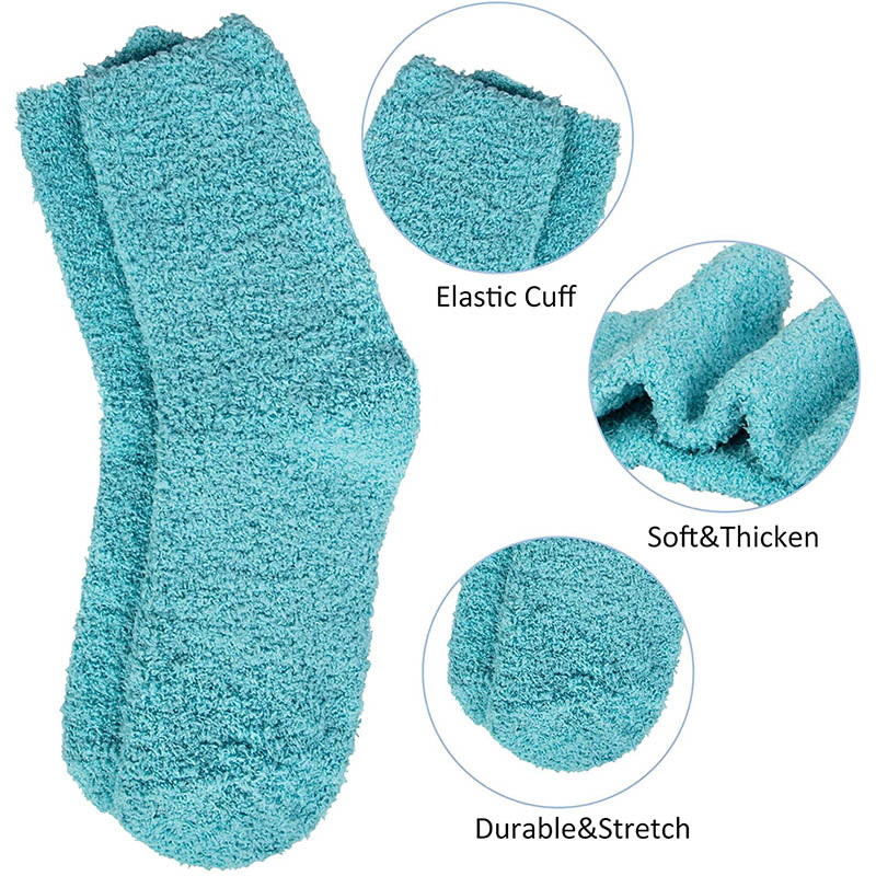 Womens Fuzzy Socks 5 Pairs Winter Cozy Fluffy Slipper Soft Socks Gifts