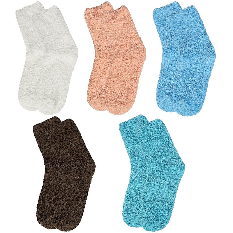 Womens Fuzzy Socks 5 Pairs Winter Cozy Fluffy Slipper Soft Socks Gifts