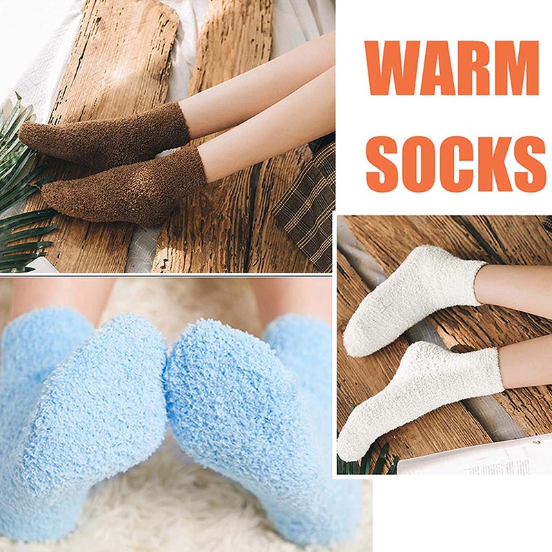 Womens Fuzzy Socks 5 Pairs Winter Cozy Fluffy Slipper Soft Socks Gifts