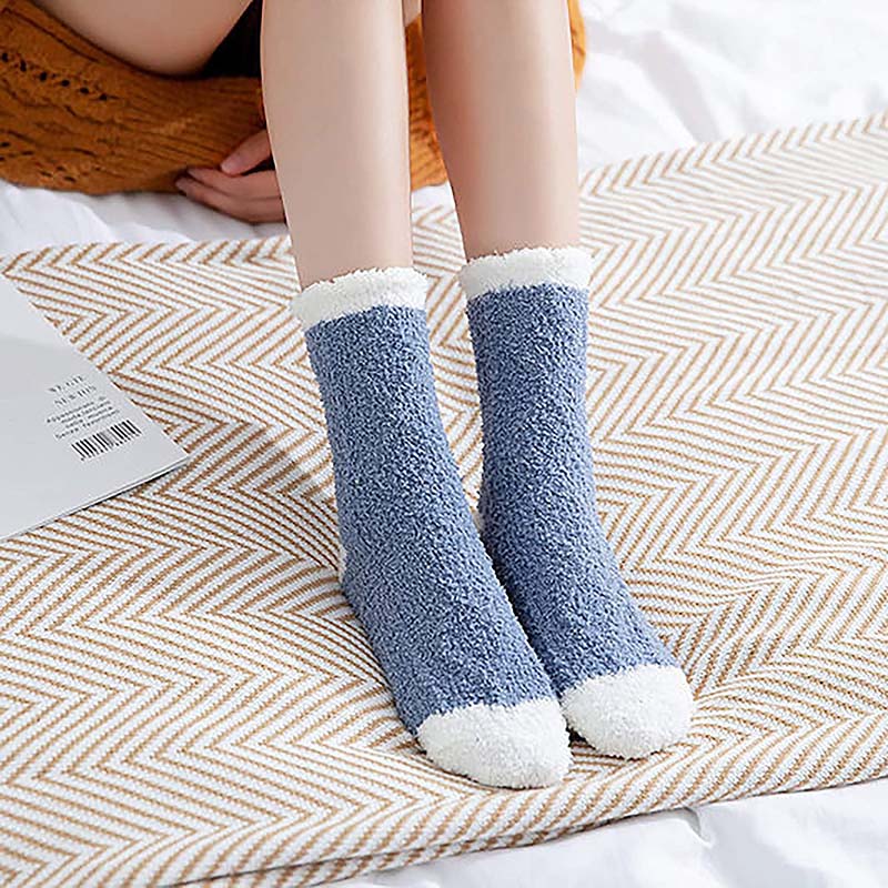Womens Winter Fuzzy Christmas Socks Cozy Soft Fluffy Slipper Socks Gifts 3 Pairs