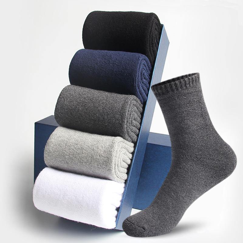 Men's Wool Simple Socks Thicken 5 Pairs - CHALIER