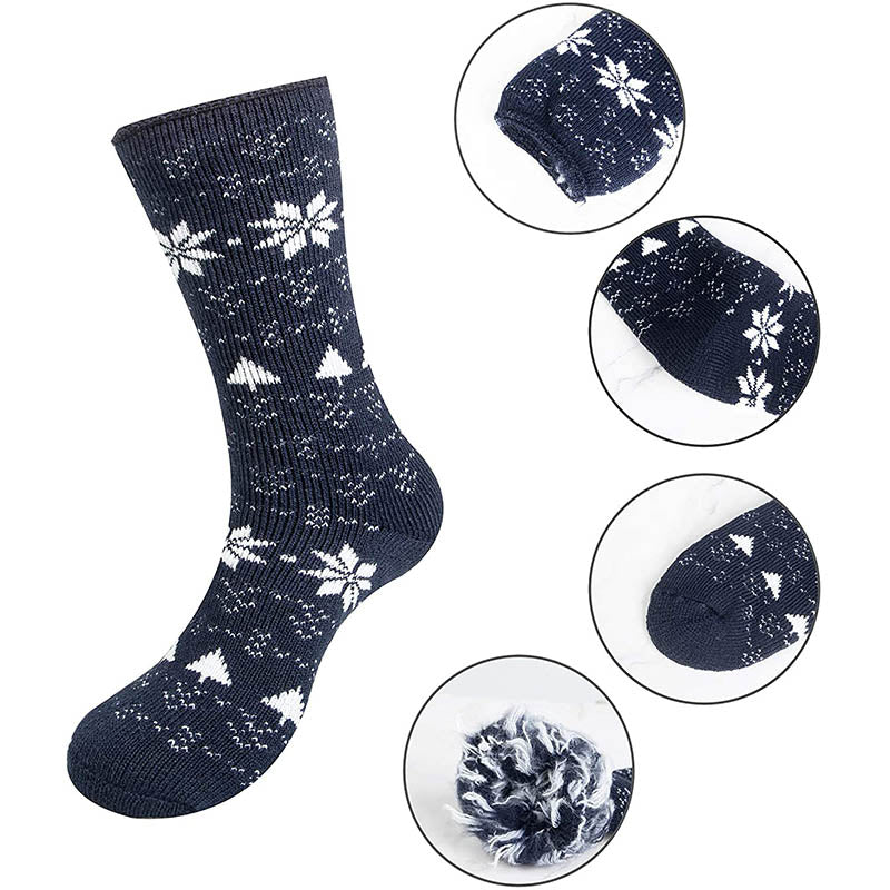 Man's Winter Thick Cozy Thermal Socks Heat Socks Carbon Black 1 Pair
