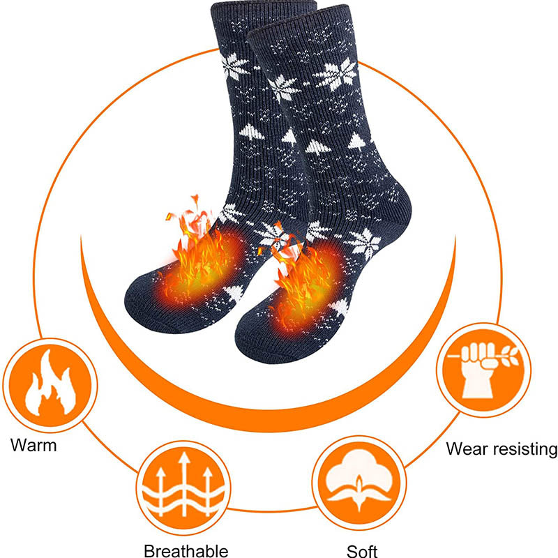 Man's Winter Thick Cozy Thermal Socks Heat Socks Carbon Black 1 Pair