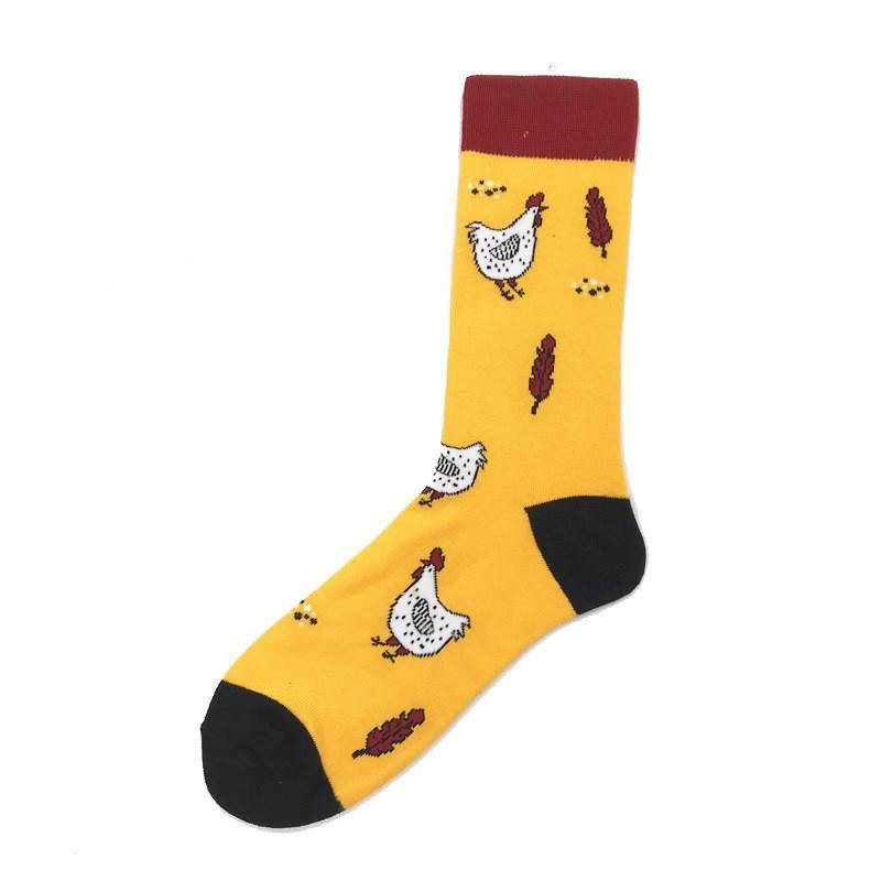 Men's Crazy Creative Colorful fuuny Fashion Food Animals Cotton Socks Crew Gift - CHALIER