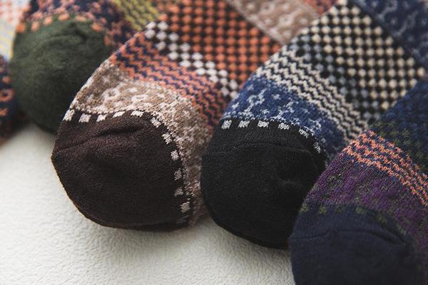 Mens Winter Socks Vintage Exotic Knitted Warm Soft Socks Set Gift