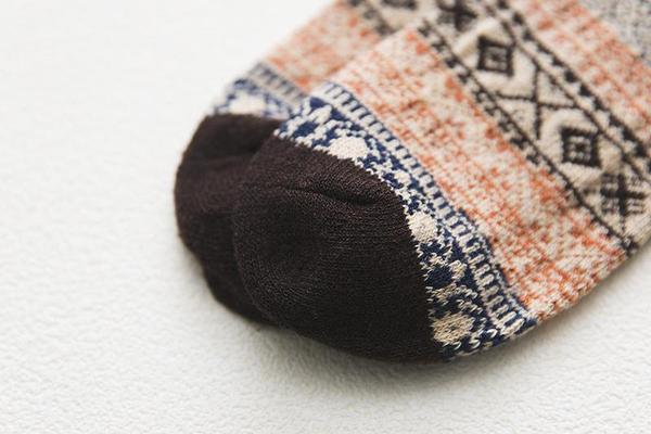 Mens Winter Socks Warm Vintage Exotic Knitted Socks 5 Pairs Gift