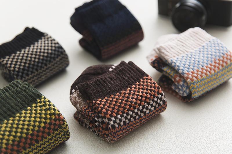 Mens Winter Socks Vintage Exotic Knitted Warm Soft Socks Set Gift