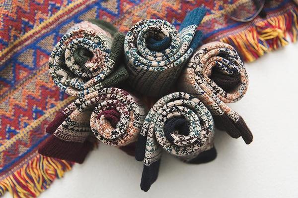 Mens Winter Socks Warm Vintage Exotic Knitted Socks 5 Pairs Gift