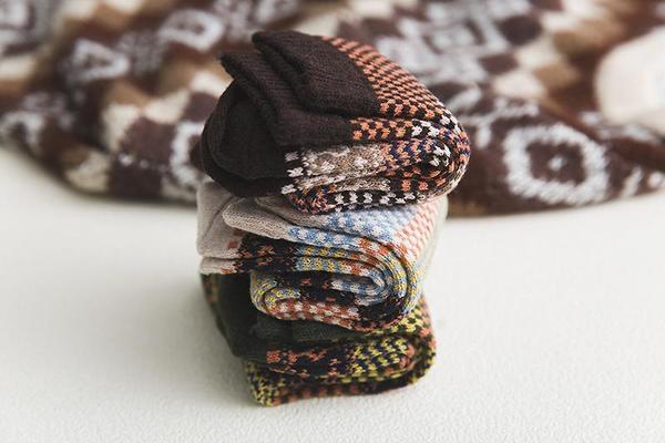 Mens Winter Socks Vintage Exotic Knitted Warm Soft Socks Set Gift