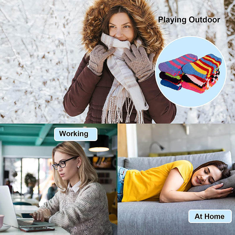 Womens Winter Fuzzy Socks 6 Pairs Cozy Fluffy Socks Warm Christmas Socks for Women Gifts