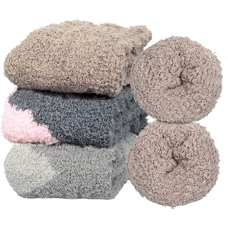 Womens Winter 3 Pairs Warm Fuzzy Cozy Fluffy Soft Slipper Socks Gifts