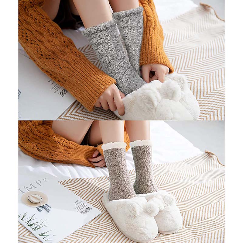 Womens Winter 3 Pairs Warm Fuzzy Cozy Fluffy Soft Slipper Socks Gifts