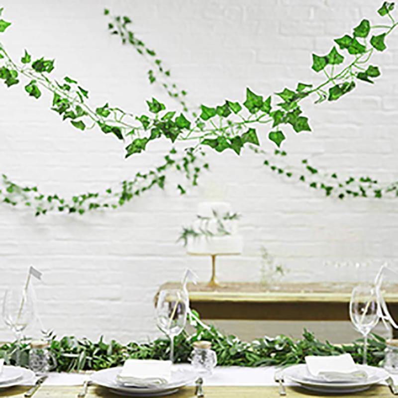 Artificial Ivy Leaf Plants Vine Hanging Garland Fake Foliage Flowers Wall Decor Wedding/Home/Office - CHALIER