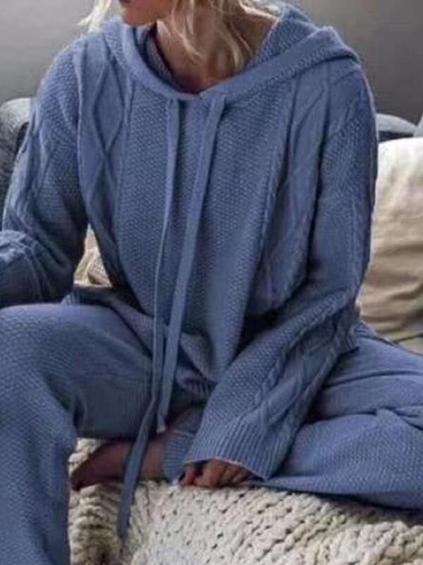 Women Casual Long Sleeve Hoodie Suits Solid Color Jumpsuit Rompers - CHALIER