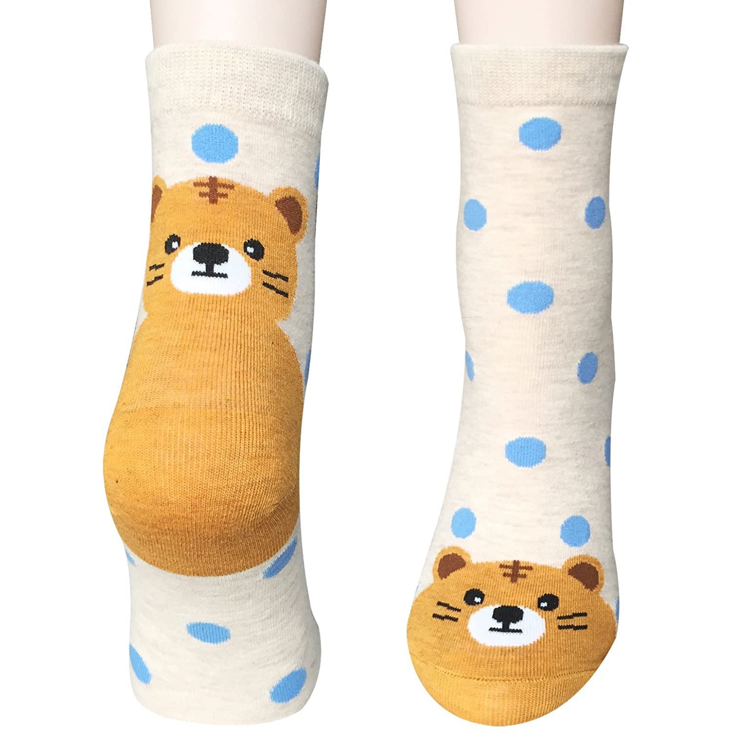 Women Cute Animal Socks Colorful Polka Dots Soft Cotton Socks