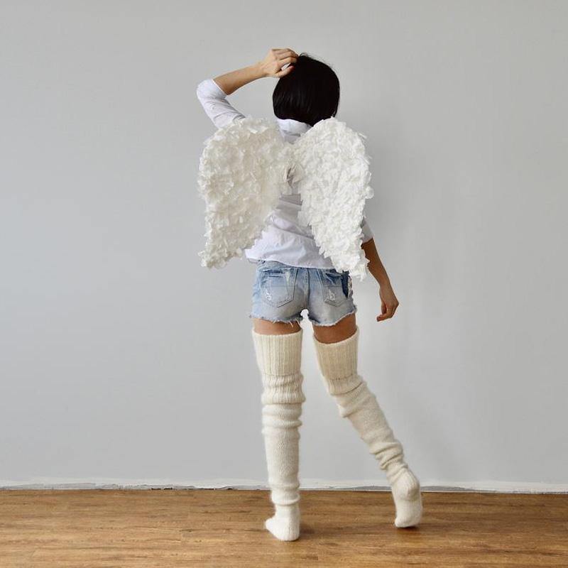 Womens Knitted Socks Thickened Thigh High Socks - CHALIER