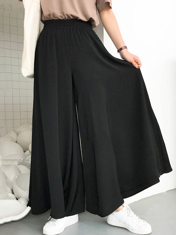 Women's Casual Long Wide Leg Trousers Pants Loose High Waist Plus Size